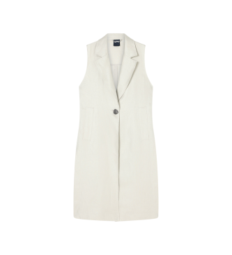A|X Armani Exchange Gabardina deconstruida en sarga de lino beige