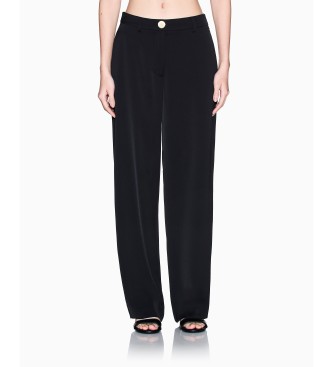 A|X Armani Exchange para mujer. XW002280AF21553UC001 Pantalón Recto negro (XXS), Casual, Clásico, Poliéster