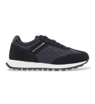 A|X Armani Exchange Donna Nero Per Xw003128af27442mc005 Sneaker In Mesh E Camoscio Con Chiusura In Lacci (38), Basso, Stringhe, Casual