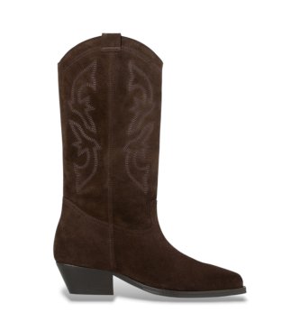 BA&SH 2E26CLAU Botas de Piel Clau marrón oscuro