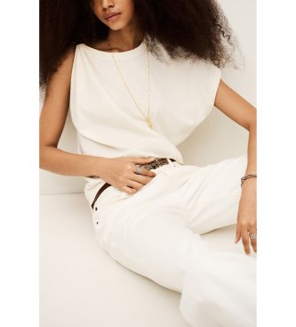 BA&SH para mujer. 1E26ALLI Camiseta Allia beige (36), Casual, Manga corta, Algodón Orgánico, Sostenible