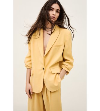 BA&SH para mujer. 1E26DALE Chaqueta de traje Dalena amarillo (36), Casual, Modal