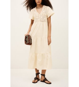 BA&SH para mujer. 1E26SAND Vestido Sandy beige (38), Casual, Algodón, Manga corta