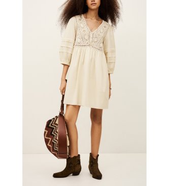 BA&SH para mujer. 1E26SONI Vestido Sonia beige (34), Casual, Algodón, Manga 3/4