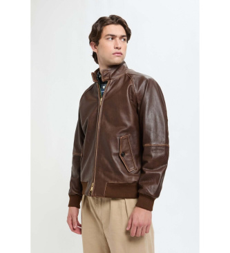 Baracuta para hombre. BRCPS1127UT2995 Chaqueta de cuero G9 marrón (42UK=L), Casual, Piel
