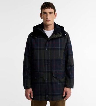 Vattentät jacka Lonnen Tartan grön, marinblå