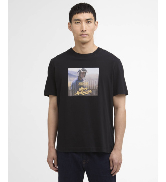 Barbour international para hombre. MTS1584 Camiseta Walde negro (L), Casual, Algodón, Manga corta