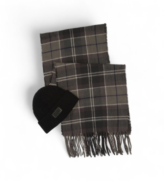 Barbour Internacional para hombre. MGS0092 Pack Gorro y bufanda negro, marrón (OSFA), Casual, Algodón, Acrílico