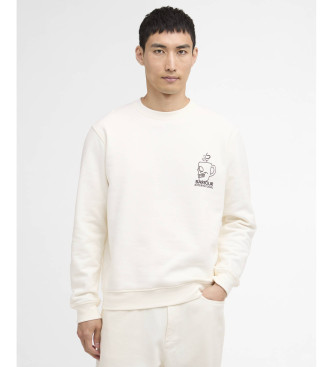 Barbour Internacional para hombre. MOL0750 Sudadera Staithes blanco roto (L), Casual, Algodón