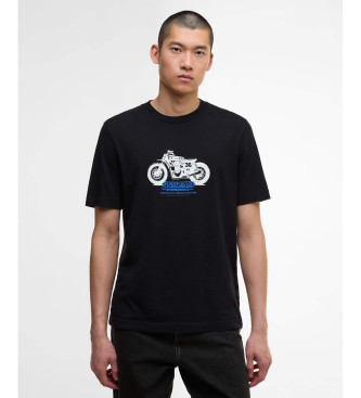 BARBOUR INTERNATIONAL para hombre. MTS1478 Camiseta Flash negro (XL), Casual, Algodón, Manga corta