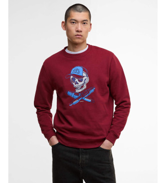 BARBOUR INTERNATIONAL para hombre. MOL0708 Sudadera Morgan rojo (XL), Casual, Algodón