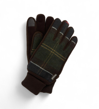 Barbour para hombre. MGL0144 Guantes Hackney Tartan verde (L), Casual, Poliéster
