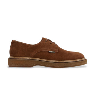 Barbour para hombre. MFO0819 Zapatos de Piel Harefield Derby marrón (42), Plano, Cordones, Casual