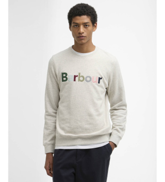 Barbour para hombre. MOL0670 Sudadera con logotipo de piqué beige (L), Casual, Algodón