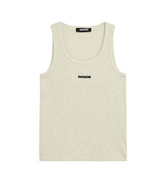Barrow unisex. S5BWUATA081 T-shirt bege básica (M), Casual, Algodão, Sem mangas / correias