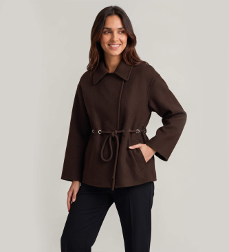 BA&SH para mujer. 1H26KAM Abrigo Kam marrón (34), Casual, Lana, Clásico