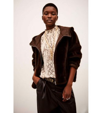 BA&SH para mujer. 1H25PAND Abrigo Pandy chocolate (38), Casual, Poliéster