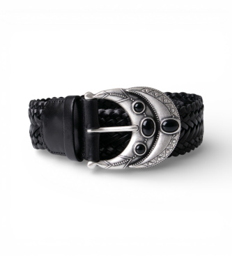 Ba&Sh Per Donna. 2E26TBOL Cintura In Pelle Nera Bolbi (80Cm), Nero, Casual