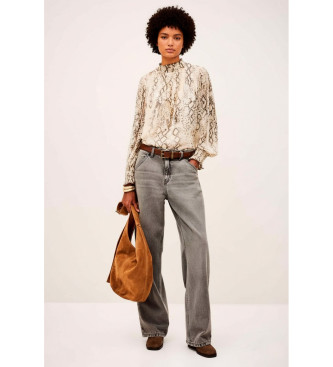 BA&SH para mujer. 1H25SHAM Blusa Shamy beige (34), Casual, Viscosa