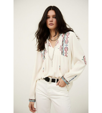 BA&SH para mujer. 1E26TILT Blusa Tilt blanco roto (S), Casual, Viscosa, Manga larga