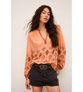 BA&SH 1E26ZATO Blusa Zato naranja