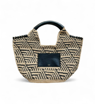 BA&SH para mulher. 2E25PAMT Bolsa de couro Ara bege, preta (OSFA), Preto, Casual, Pele