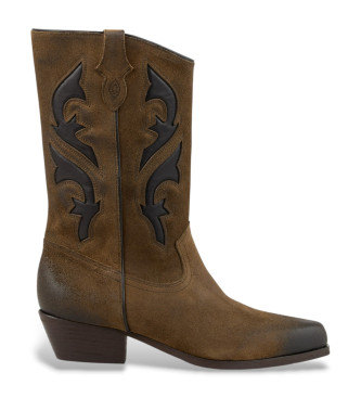 BA&SH para mujer. 2E26SCUR Botas de Piel Curtis marrón (36), 1 a 3cm, Ninguno, Casual