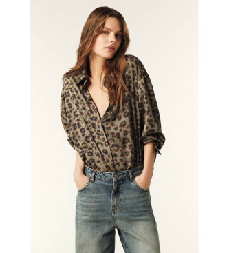 BA&SH para mujer. 1E25BILL Camisa Billie verde (40), Casual, Poliéster, Manga larga, Sostenible
