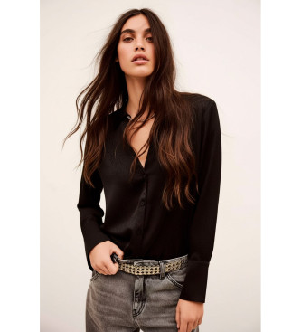 BA&SH para mujer. 1H25ITSE Camisa Itsey negro (34), Casual, Manga larga, Poliéster Reciclado