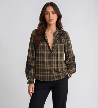 BA&SH para mujer. 1H26KAEL Camisa Kaela verde (34), Casual, Algodón, Manga larga