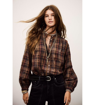 BA&SH para mujer. 1H25SHEA Camisa Shea marrón (3), Casual, Algodón, Manga larga