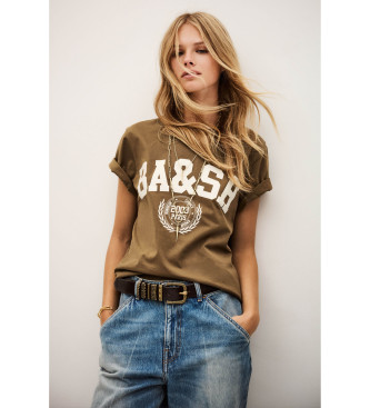 BA&SH para mujer. 1H25IONI Camiseta Loni marrón (34), Casual, Algodón, Manga corta