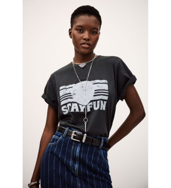 BA&SH para mujer. 1H25REES Camiseta Reese negro (36), Casual, Algodón, Manga corta