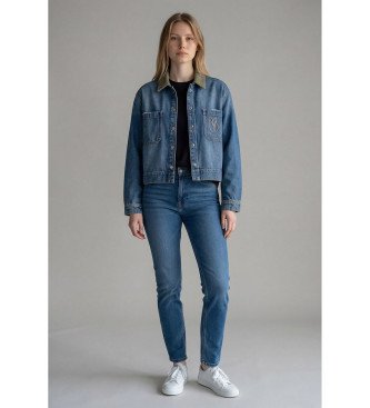 BA&SH para mujer. 1E26VIGI Chaqueta Vigilio denim (38), Casual, Algodón