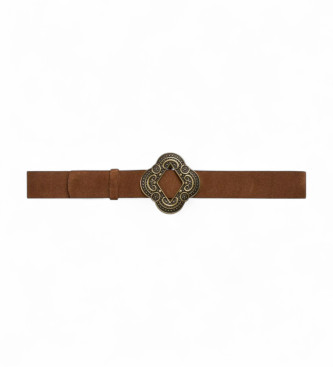 BA&SH para mujer. 2H25BINT Cinturón Bilta marrón (80cm), Casual, Piel