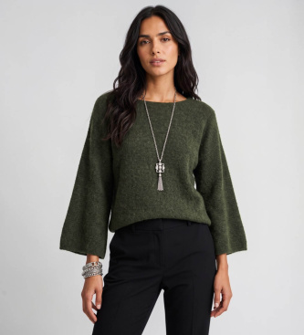 BA&amp;SH para mujer. 1H26ISAA Cárdigan Isaac verde (34), Casual, Poliamida