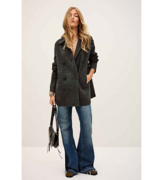 BA&SH para mujer. 1H25VEST Cárdigan Vesta gris oscuro (36), Casual, Lana