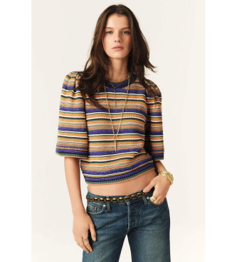 BA&SH para mulher. 1E25FARF Camisola Farfaela multicolorida (38), Casual, Algodão, Manga curta
