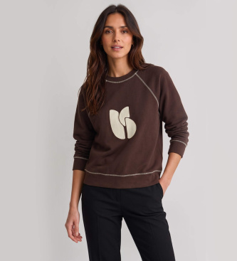 BA&amp;SH para mujer. 1H26BART Sudadera Bart marrón (36), Casual, Algodón