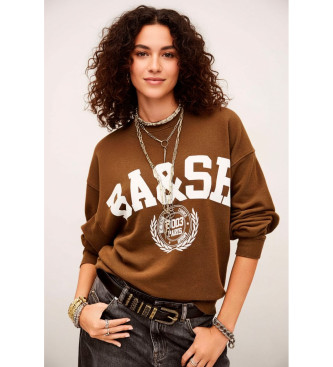 BA&SH para mujer. 1H25BENJ Sudadera Benjamin marrón (36), Casual, Algodón