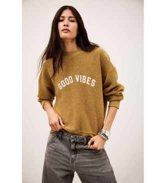 BA&SH para mujer. 1H25ROB Sudadera Robbie marrón (38), Casual, Algodón