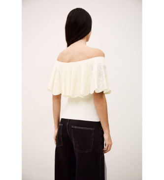 BA&SH för kvinnor. 1E26SALD Topp Salda beige (36), Casual, Bomull, Kort ärm