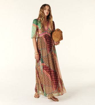 BA&SH para mulher. 1E25FANT Vestido Fanta multicolorido (34), Casual, Viscoso, Manga 3/4