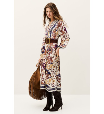 BA&SH para mulher. 1E25VALL Vestido bege Valley (38), Casual, Viscoso, Manga comprida