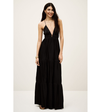 BA&SH para mujer. 1H23WAST Vestido Wasta negro (36), Casual, Poliéster, Sin mangas / Tirantes