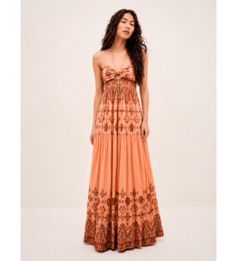 BA&SH 1E26ZEMA Vestido Zema naranja