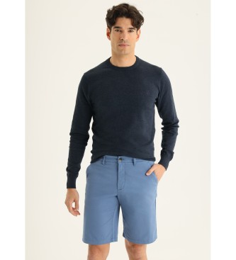 Bendorff para hombre. 810025046 Bermudas Chino Slim - Tiro Medio tejido saten marino (33), Casual, Algodón, Clásico, Bendorff outlet 2024.
