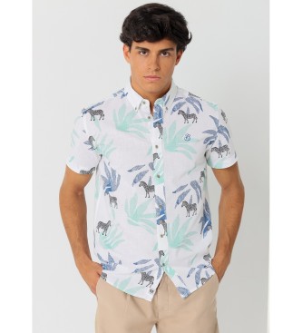 Bendorff para hombre. 840485340 Camisa de manga corta estampada blanco (L), Casual, Algodón, Manga larga