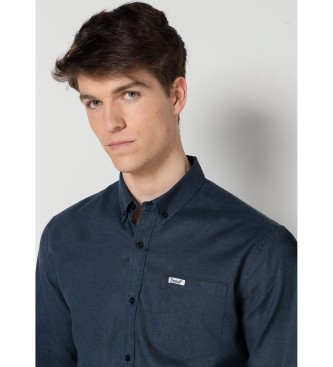 Bendorff para hombre. 840225169 Camisa 134170 marino (S), Casual, Algodón, Manga larga