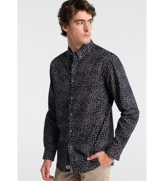 Bendorff para hombre. Camisa Manga Larga Mini Print marino Bendorff